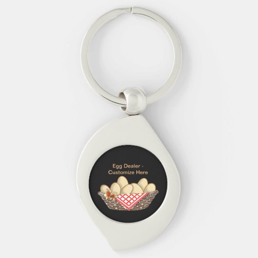 "Egg Dealer" Metal Keychain – パーソナライズ キーホルダー (正面)