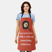 Egg design kitchen apron エプロン (着用した状態)