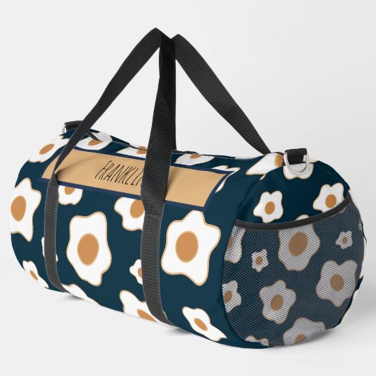 Egg Drawing I Custom Name  ダッフルバッグ (右コーナー)