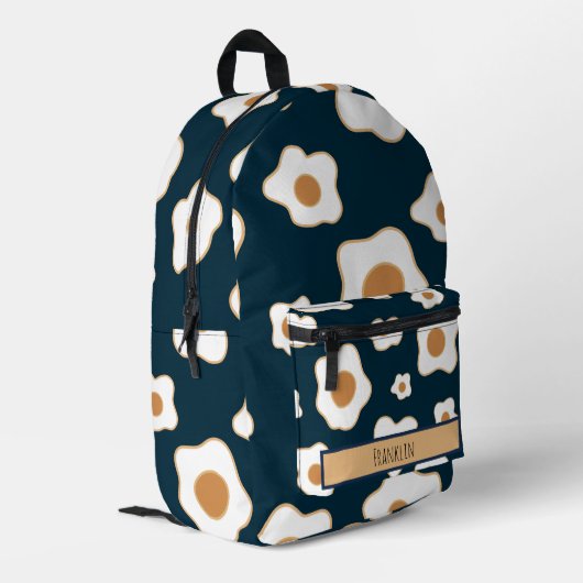 Egg Drawing I Custom Name  プリントバックパック (裏面左端)