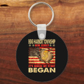 Egg Harbor Township New Jersey Usa Flag 4th Of Jul キーホルダー (正面)
