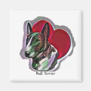 Egg Head White PopArt Bull Terierグラフィック マグネット