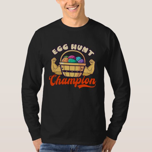 Egg Hunt Champion Bodybuilding Easter Tシャツ (正面)
