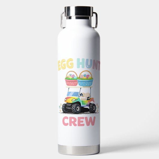 Egg Hunt Crew Cute Easter Holiday ウォーターボトル (正面)