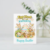Egg Hunt ExpertsCute Watercolor Bunny Painting  シーズンポストカード (スタンド正面)