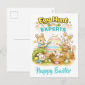 Egg Hunt ExpertsCute Watercolor Bunny Painting  シーズンポストカード (正面/裏面)