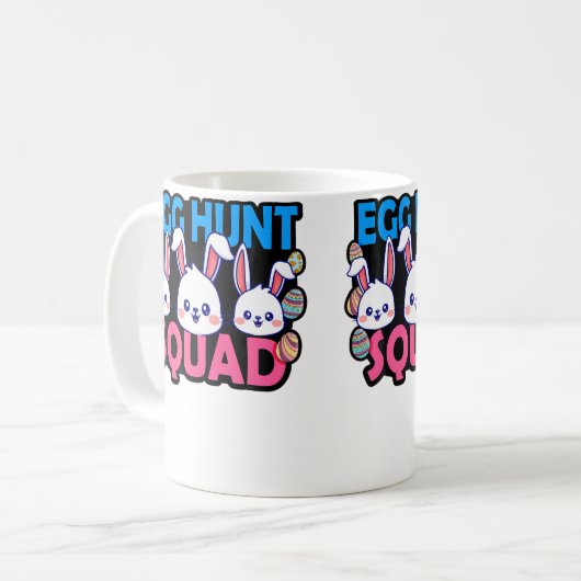 Egg Hunt Squad Bunny Easter Squad Family Matching コーヒーマグカップ (正面左)