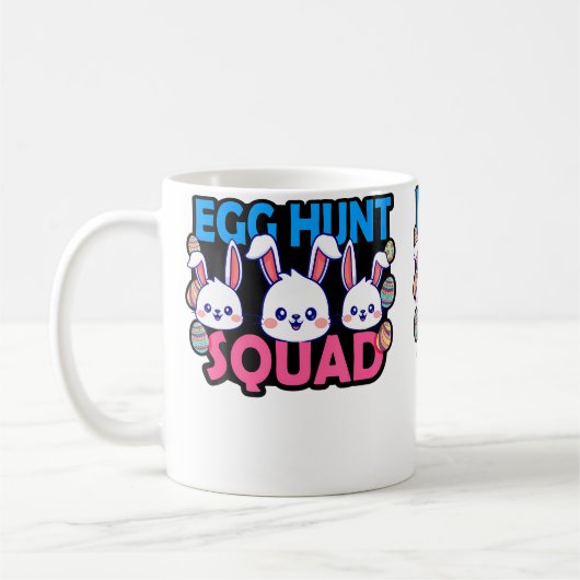 Egg Hunt Squad Bunny Easter Squad Family Matching コーヒーマグカップ (左)