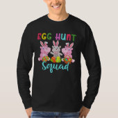 Egg Hunt Squad Three Easter Bunny Hippos Hunting E Tシャツ (正面)
