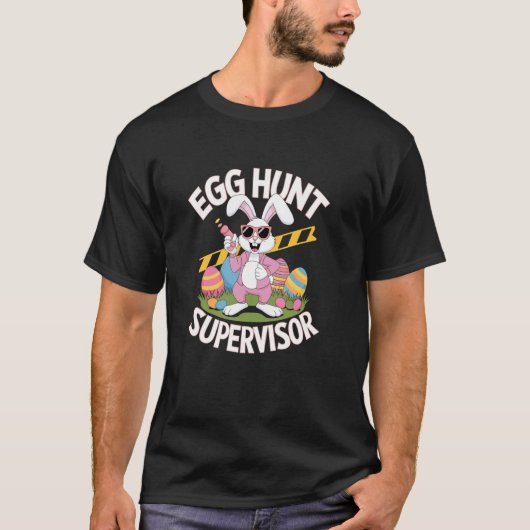 Egg Hunt Supervisor Funny Mom And Dad Easter Tシャツ (正面)