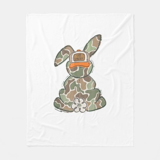 Egg Hunter Camo Easter Toddler Easter Day Camo Eas フリースブランケット (正面)