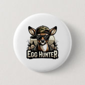 Egg Hunter Deer Buck Byckward Cap Deer Hunting Eas 缶バッジ (正面)