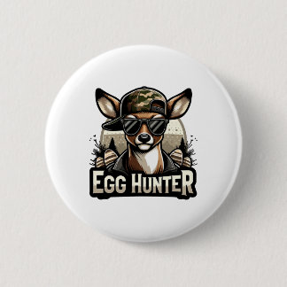 Egg Hunter Deer Buck Byckward Cap Deer Hunting Eas 缶バッジ