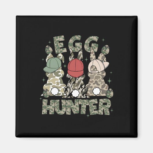 Egg Hunter Deer Buck Camo Cap Deer Hunting Easter  マグネット (正面)