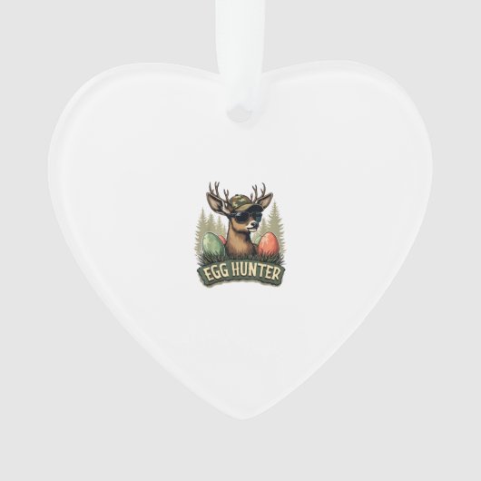 Egg Hunter Deer Buck Happy Easter Day Eggs Boys Ki オーナメント (正面)