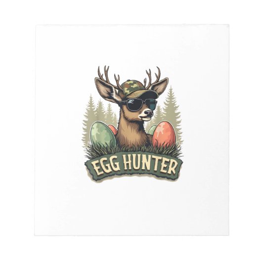 Egg Hunter Deer Buck Happy Easter Day Eggs Boys Ki ノートパッド (正面)