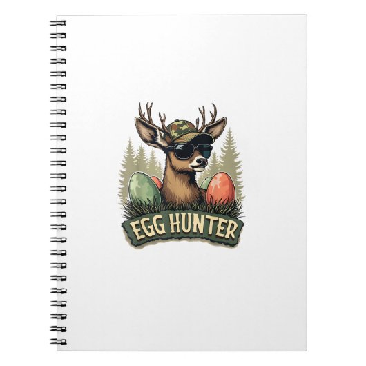 Egg Hunter Deer Buck Happy Easter Day Eggs Boys Ki ノートブック (正面)