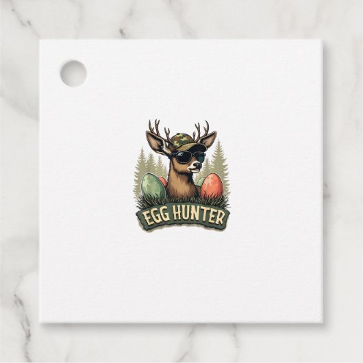 Egg Hunter Deer Buck Happy Easter Day Eggs Boys Ki フェイバータグ (正面)