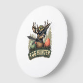 Egg Hunter Deer Buck Happy Easter Day Eggs Boys Ki ラージ壁時計 (傾斜)