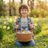 Egg Hunting Squad Captain Customised Cute Easter ベビーTシャツ