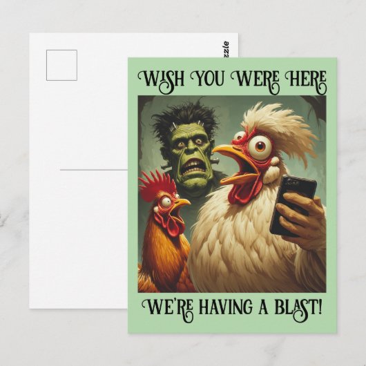 “Egg-less Encounter” Cheesy Chicken ポストカード (正面/裏面)