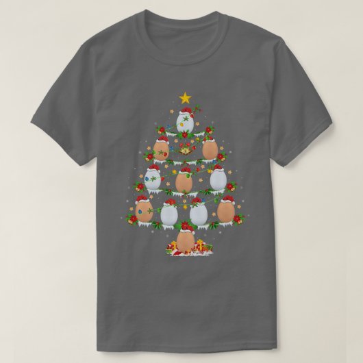 Egg Lover Xmas Lights Eggs Christmas Tree  Tシャツ (デザイン正面)