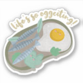 Egg Pun:人生の卵の数 シール (正面)