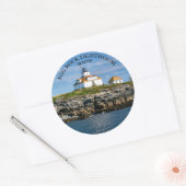 Egg Rock Light house, Maine Round Stickers ラウンドシール (封筒)