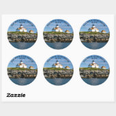 Egg Rock Light house, Maine Round Stickers ラウンドシール (シート)