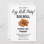 Egg Rollが私を幸せにする Egg Rollパーティー 招待状 (正面)