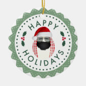 Egg Round幸せな休日のクールな氏のオーナメント セラミックオーナメント (正面)