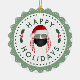 Egg Round幸せな休日のクールな氏のオーナメント セラミックオーナメント