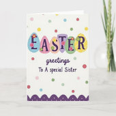 Egg Shaped Easter Sister Card カード (正面)