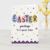 Egg Shaped Easter Sister Card カード (黄色い花)