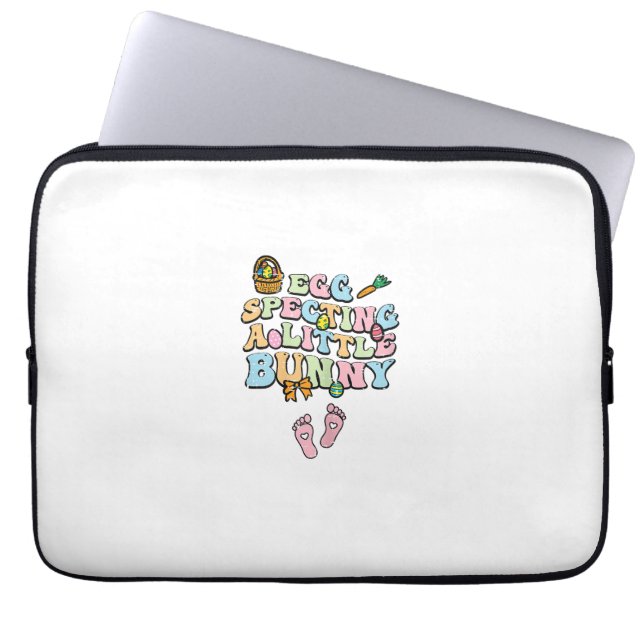 Egg Specting A Little Bunny Easter Pregnancy Annou ラップトップスリーブ (正面)