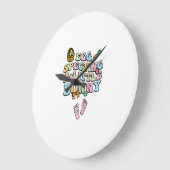 Egg Specting A Little Bunny Easter Pregnancy Annou ラージ壁時計 (傾斜)