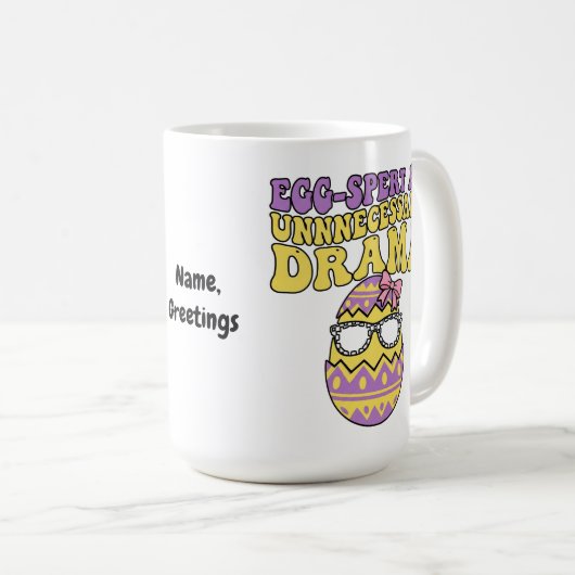 Egg-spert At Unnecessary Drama Funny Retro Easter  コーヒーマグカップ (正面右)