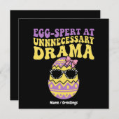 Egg-spert At Unnecessary Drama Funny Retro Easter  招待状 (正面/裏面)