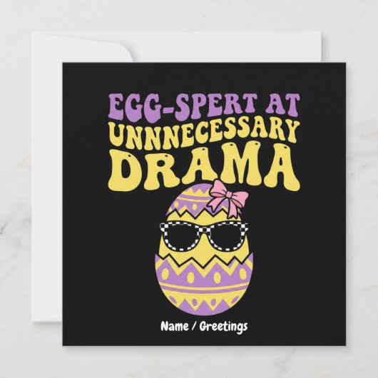 Egg-spert At Unnecessary Drama Funny Retro Easter  招待状 (正面)
