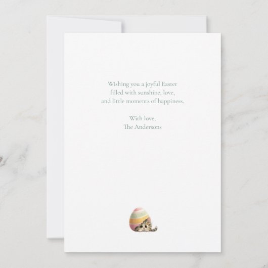 Egg-stra Cute Easter Cat Flat Greeting Card シーズンカード (裏面)