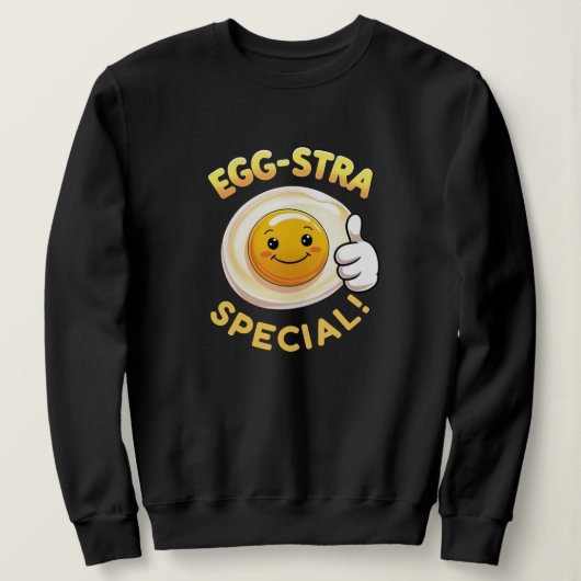 🥚 Egg-stra Special – かわいいおもしろいエッグプンスウェットシール スウェットシャツ (デザイン正面)