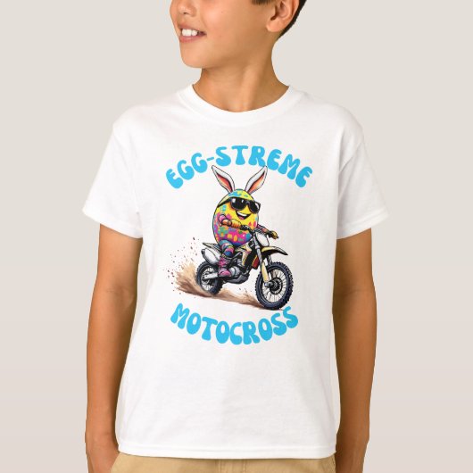 Egg-Streme Motocross - Ostern-Sprücheshirt Tシャツ (正面)