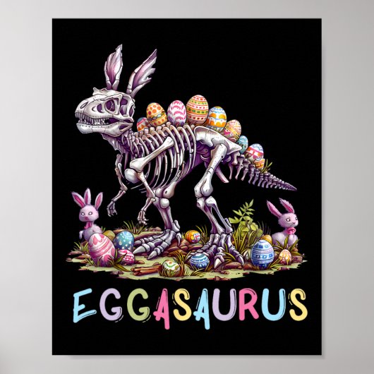 Eggasaurusイースターステゴサウルス恐竜の少年たちT ポスター (正面)