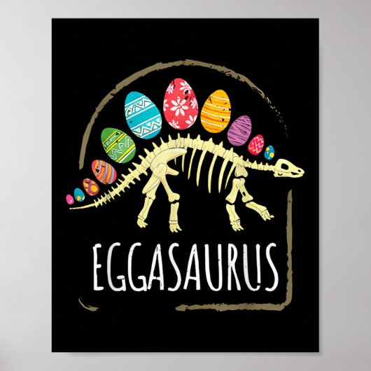 Eggasaurusイースターステゴサウルス恐竜の少年たちT ポスター (正面)