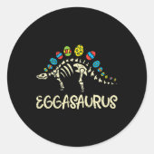 Eggasaurusイースターステゴサウルス恐竜の少年たちT ラウンドシール (正面)