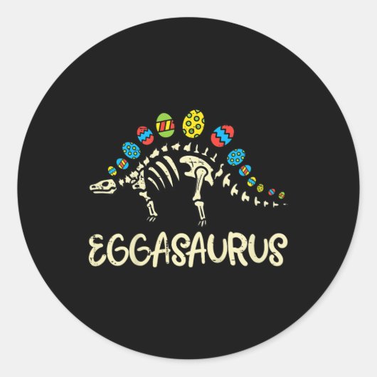 Eggasaurusイースターステゴサウルス恐竜の少年たちT ラウンドシール (正面)