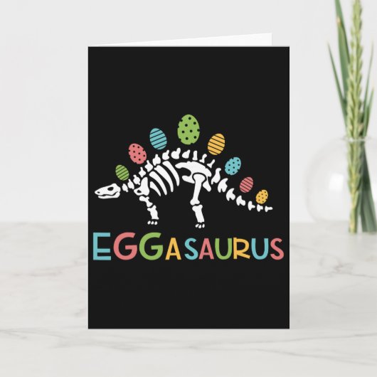 Eggasaurus Easter Stegosaurus Dinosaur Boys Kids T カード (正面)
