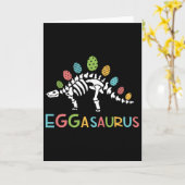 Eggasaurus Easter Stegosaurus Dinosaur Boys Kids T カード (黄色い花)