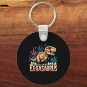 Eggasaurus Easter Stegosaurus Dinosaur Boys Kids T キーホルダー (正面)