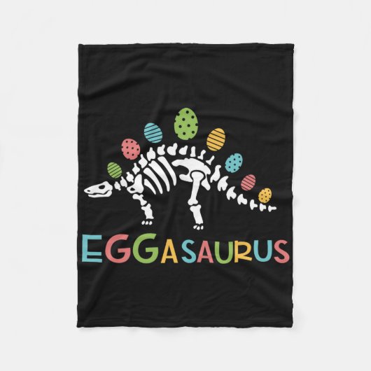 Eggasaurus Easter Stegosaurus Dinosaur Boys Kids T フリースブランケット (正面)